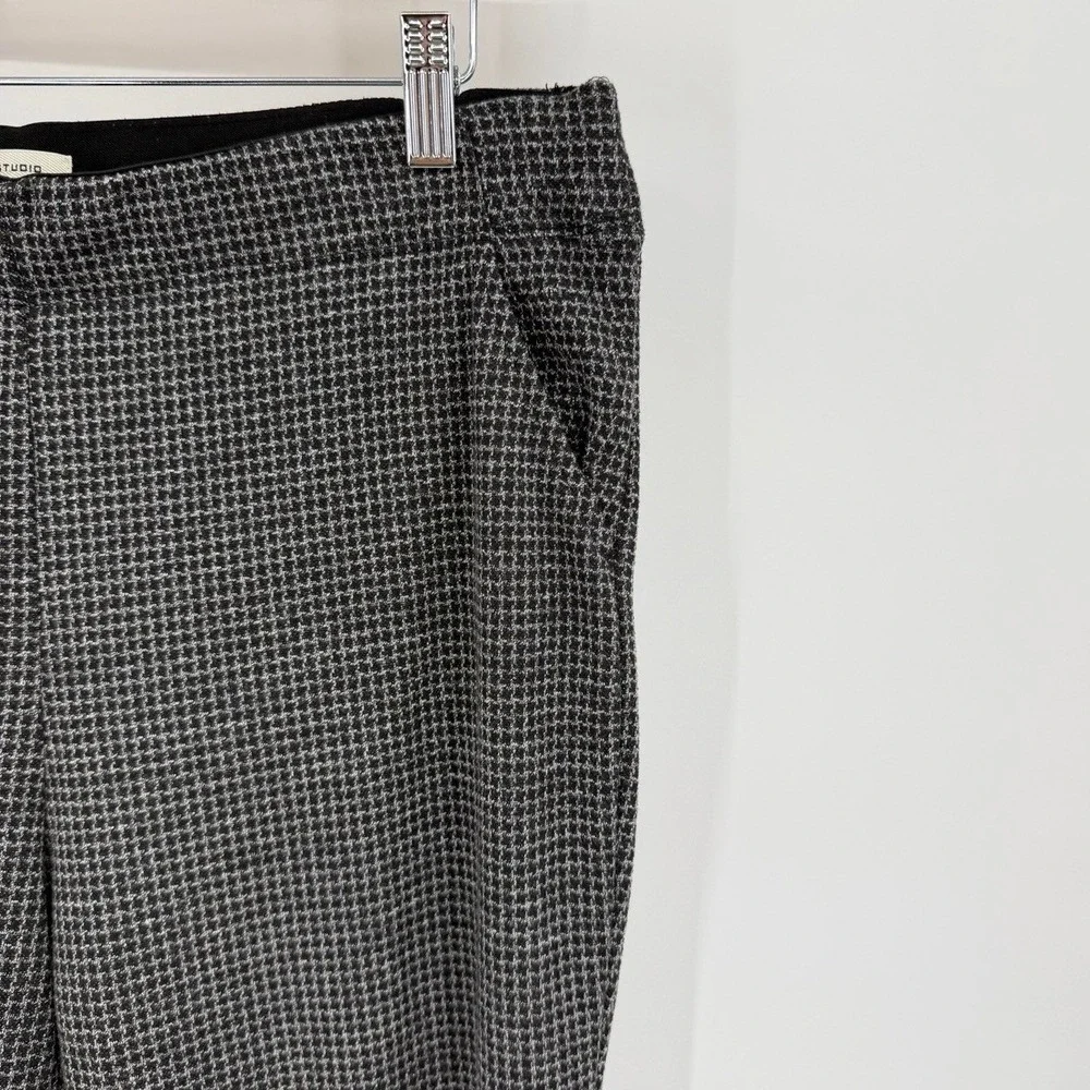 Max Studio Womens Size XL Pull On‎ Pants Streight Leg Houndstooth Stretch Slacks
